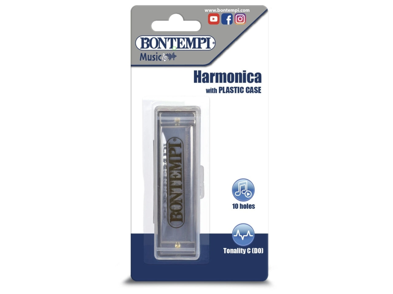 Armonica in metallo con ance in metallo e custodia in plastica