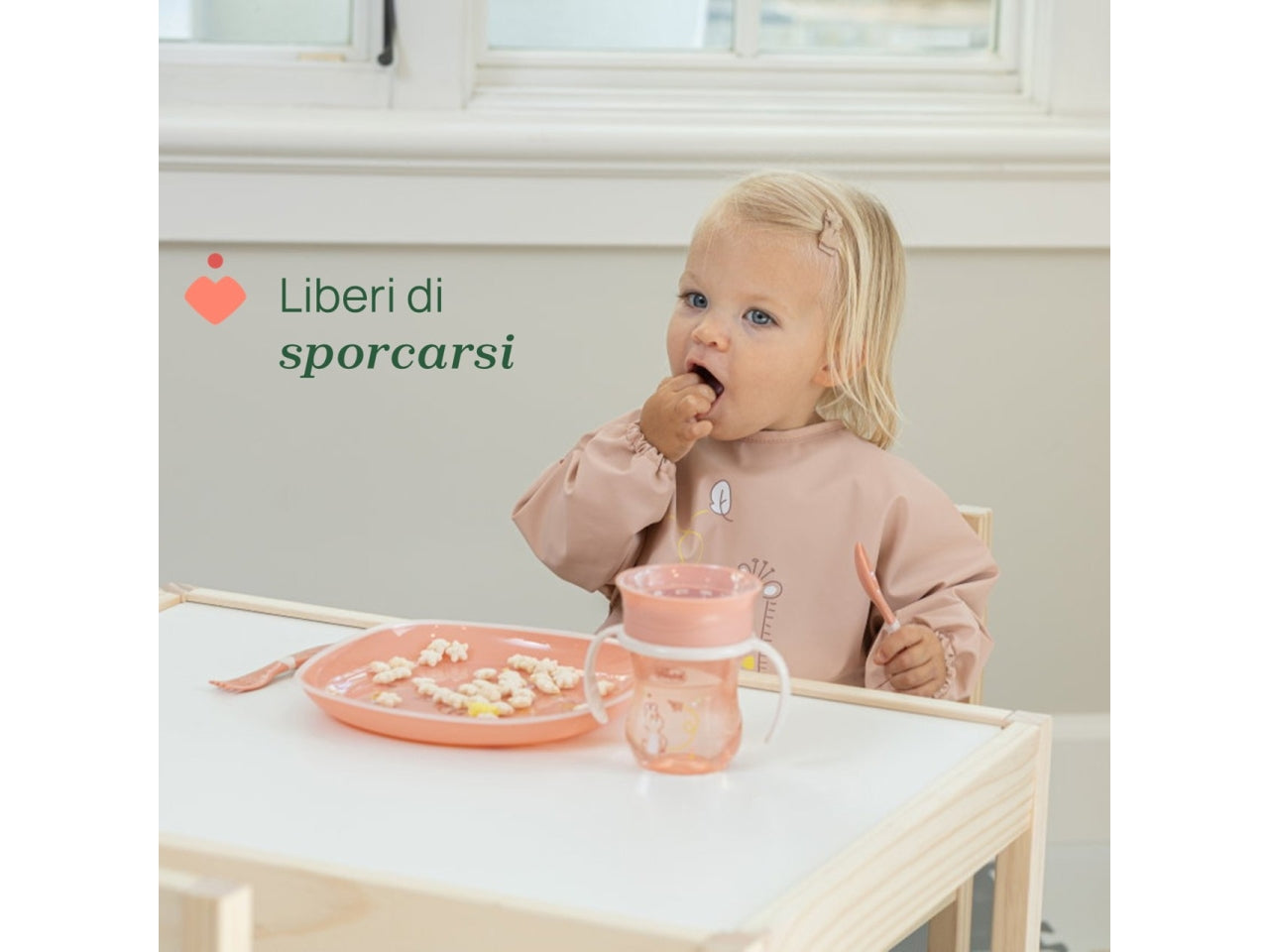 Chicco bavaglina maniche 6m+ rosa
