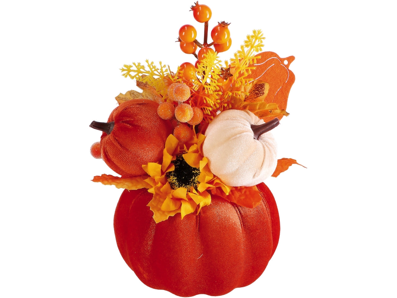 Composizione con zucca 14xh.21cm in 3 assortimenti