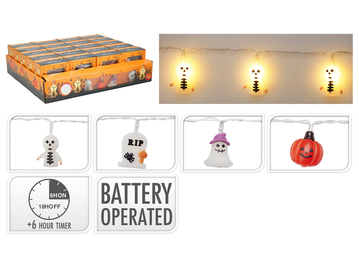 Ghirlanda hallloween luminosa con 10 led in 4 soggetti assortite