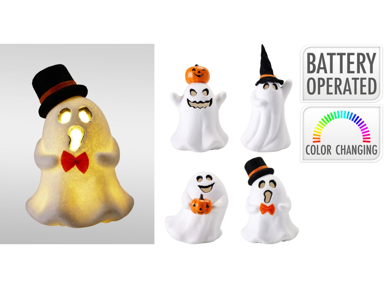 Fantasma con luce led 15x12x38cm in 4 modelli assortiti