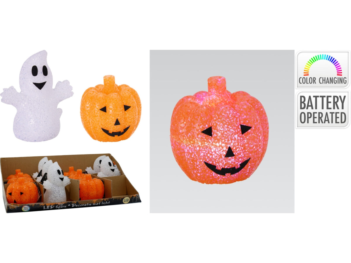 Figura halloween con luce led cangiante in 2 soggetti assortiti