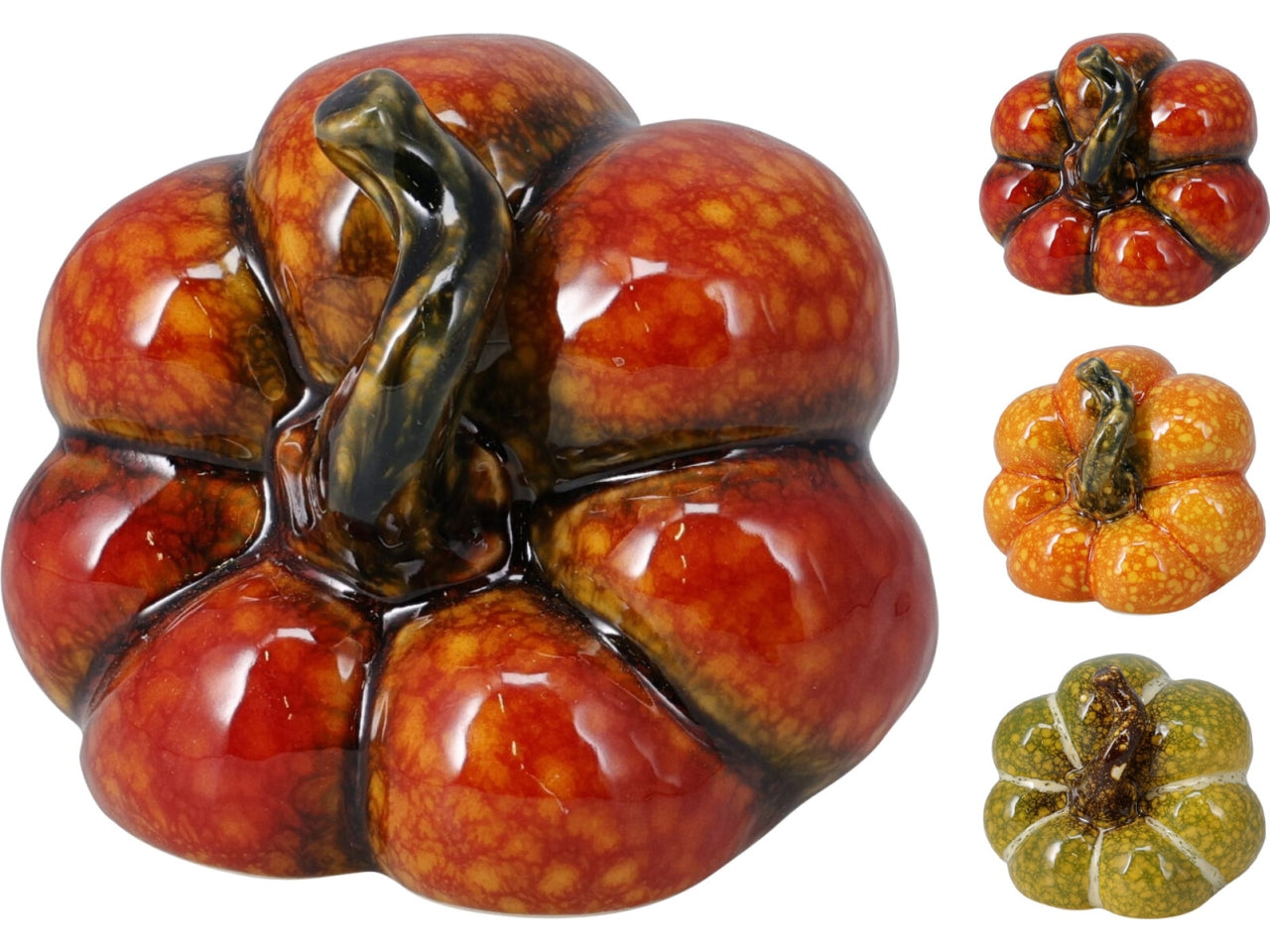 Zucca in porcellana 10x8x8cm in 3 colori assortiti