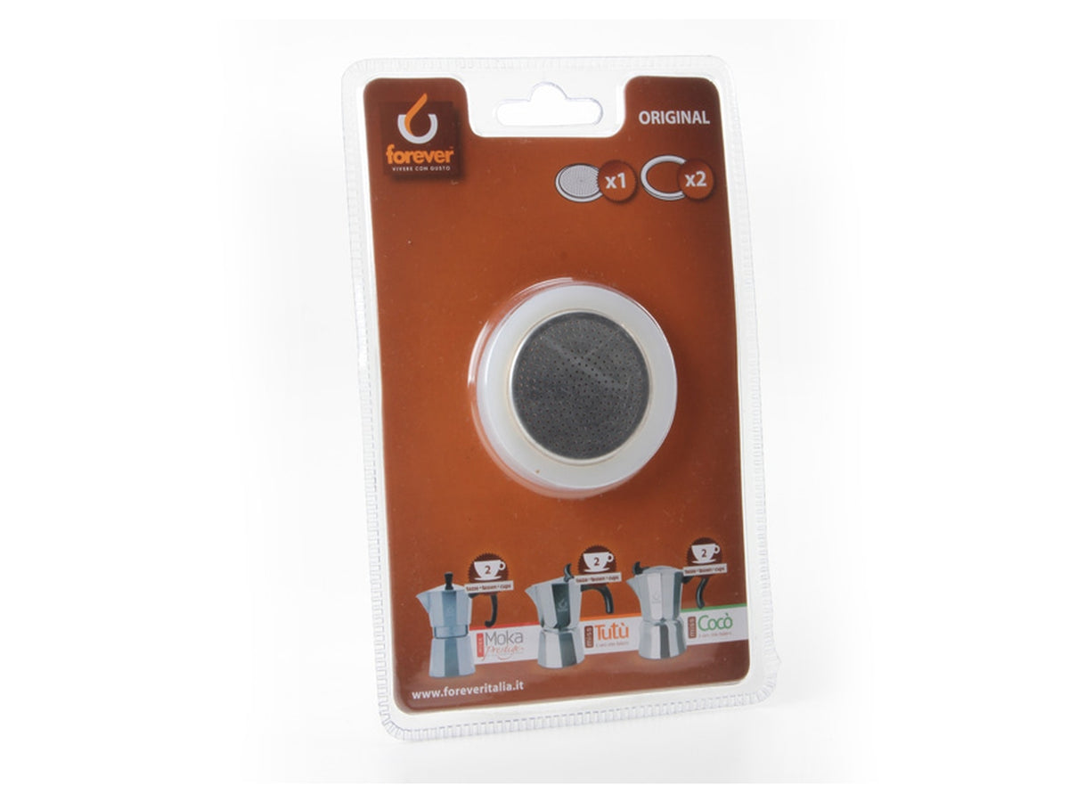 Piastrina filtro alluminio+2 guarnizioni silicone 2 tazze forever