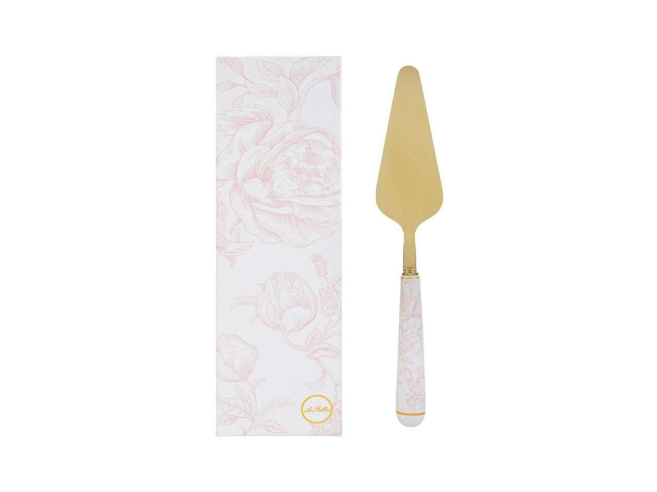Paletta torta decorazione rosa 25cm con astuccio