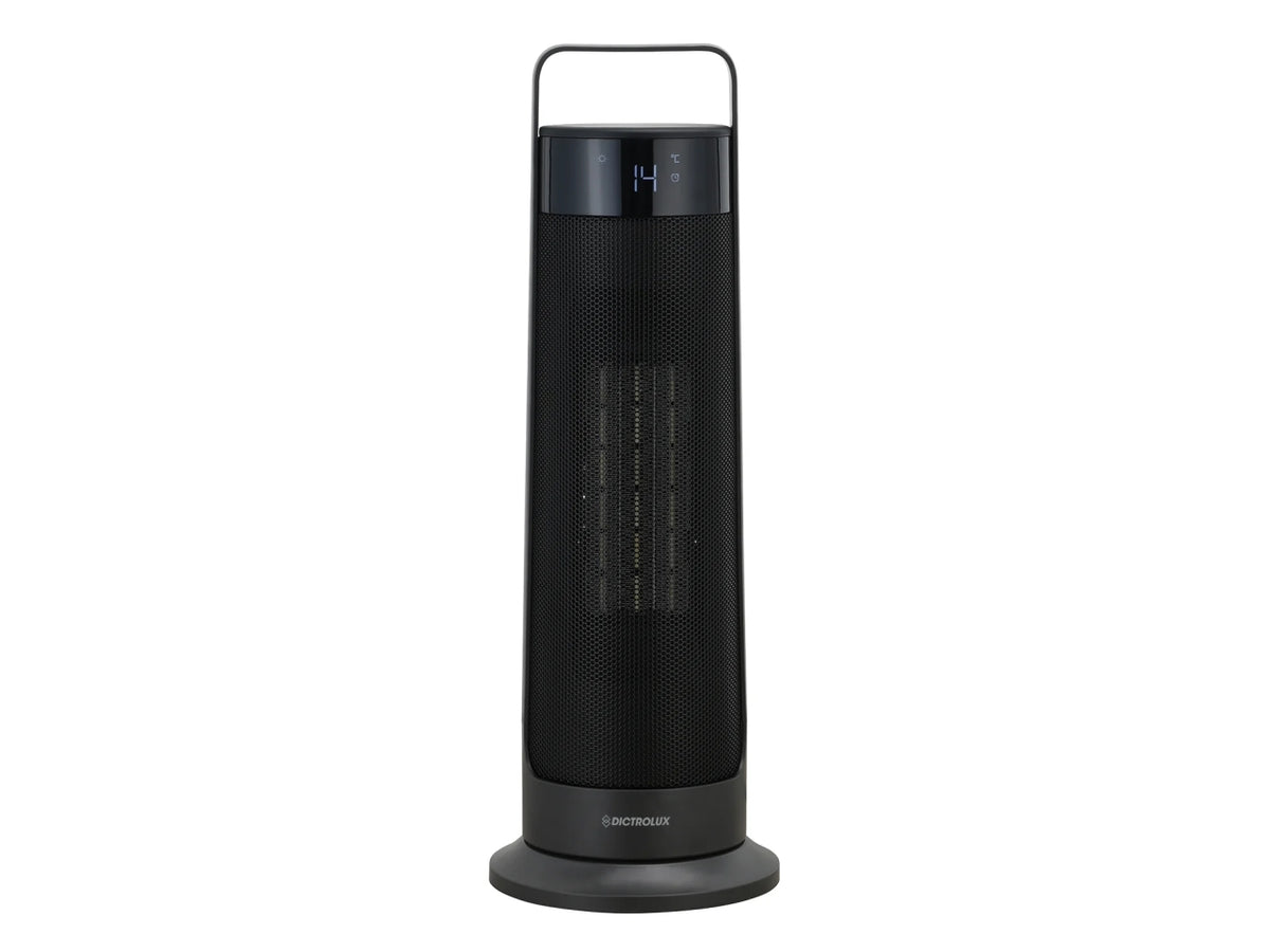 Termoventilatore a colonna Black Arcadia 2000W 19x19xh.54cm con oscillazione, 2 velocità e telecomando
