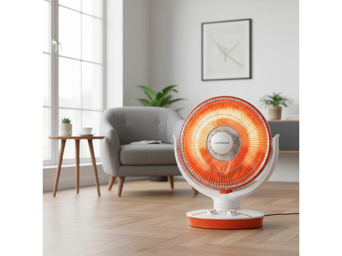 Stufa in carbonio Elìde Compact oscillante con 2 gradi di calore 1100W