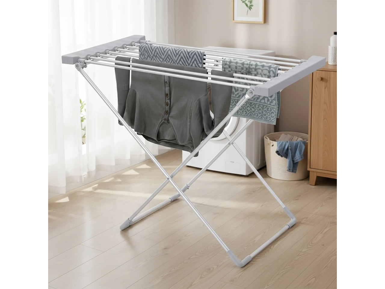 Stendibiancheria elettrico 95x50xh.74cm con 8 tubi riscaldanti 120Watt