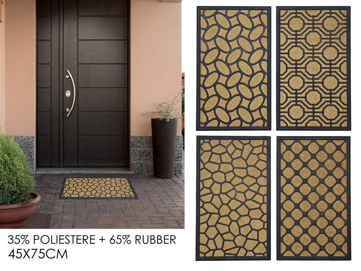 Tappeto Panama 45x75cm in poliestere e rubber, 4 fantasie assortite