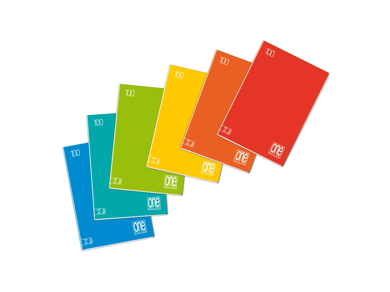 Maxi quaderni One Color rigatura A ad alta fogliazione 24+1 da 100gr e copertina 240gr in confezione da 10 maxi di colori assortiti