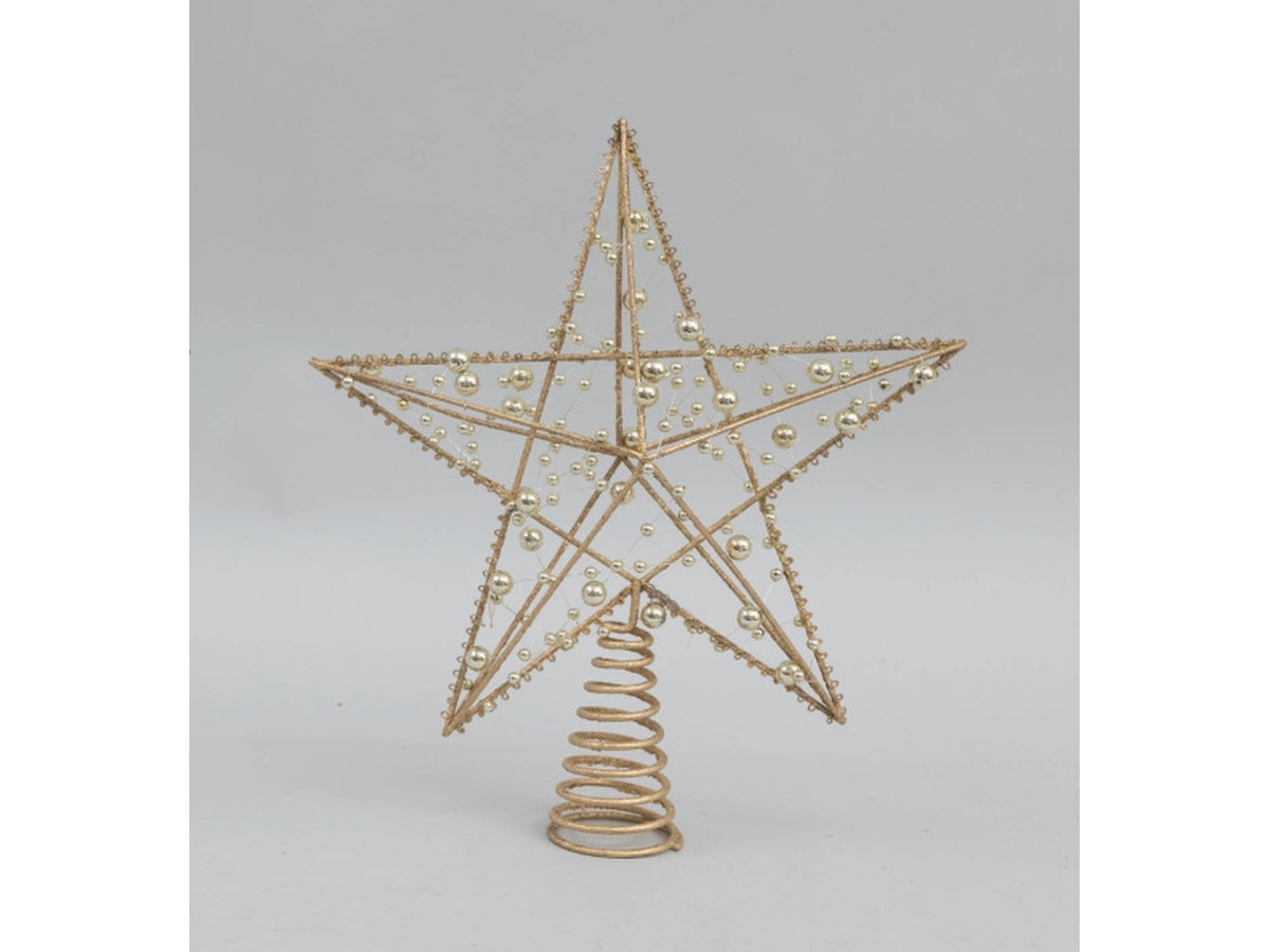 Puntale per albero a stella oro 23x28,5hcm