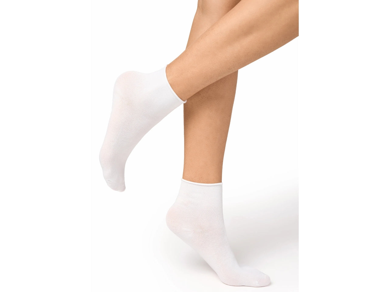 Calzino da donna set da 3 paia sporty a scomparsa taglia unica bianco