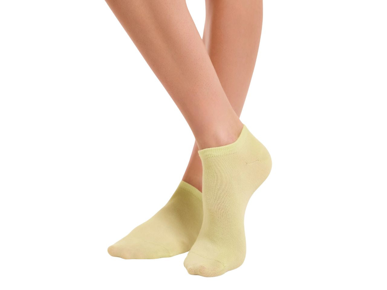 Calzino da donna set da 3 paia sporty a scomparsa taglia unica verdino/bianco/nero
