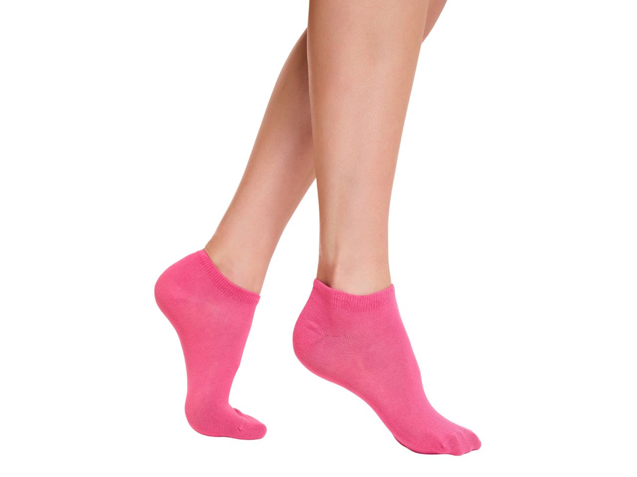 Calzino da donna set da 3 paia sporty a scomparsa taglia unica fucsia/bianco/nero