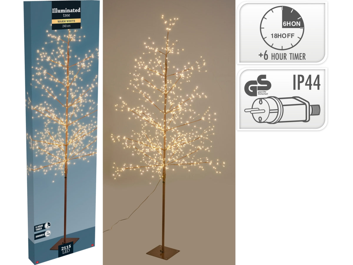 Albero di Natale 240cm con 2115led bianco caldo