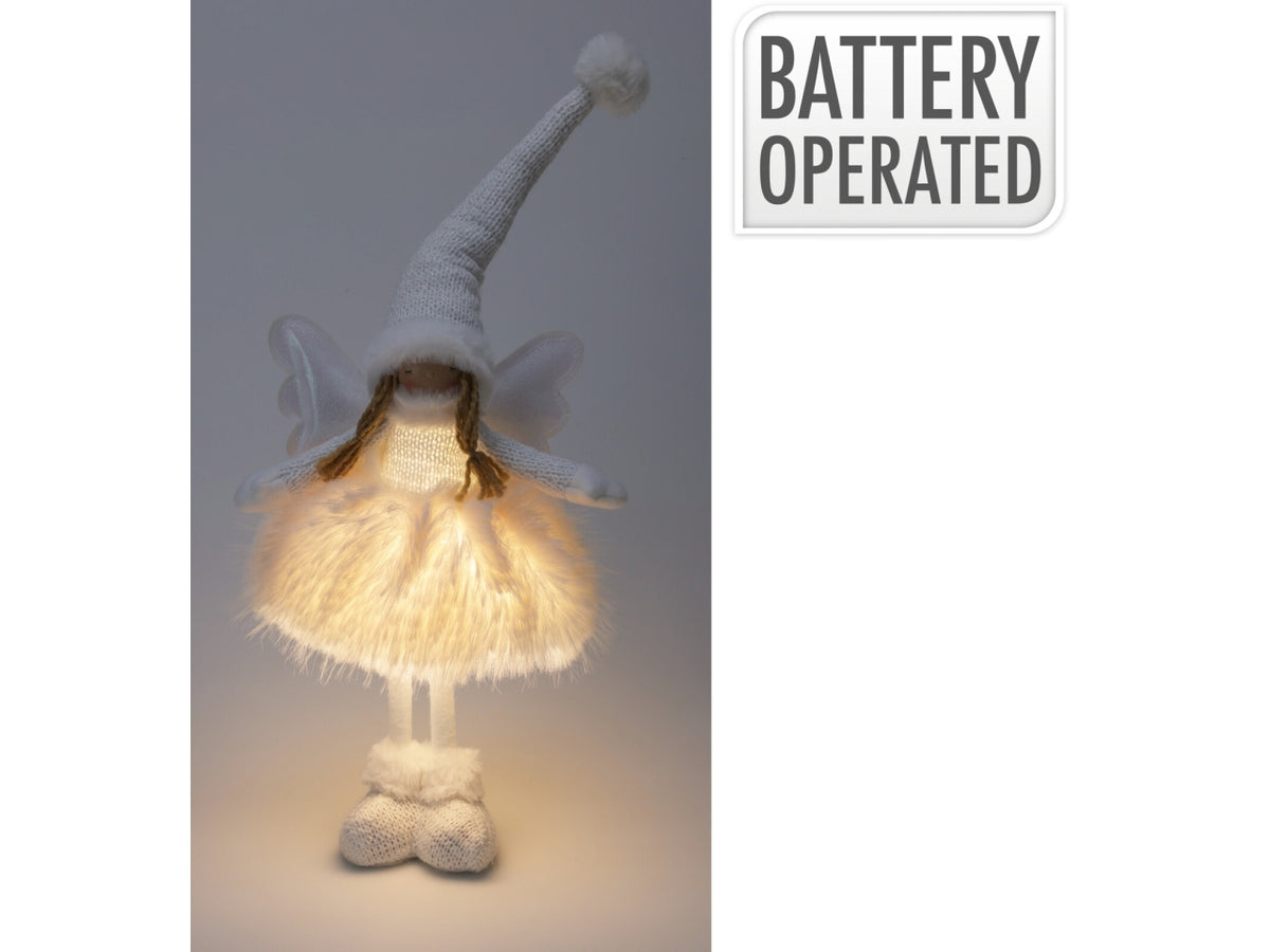 Angelo natalizio 50cm con led bianco