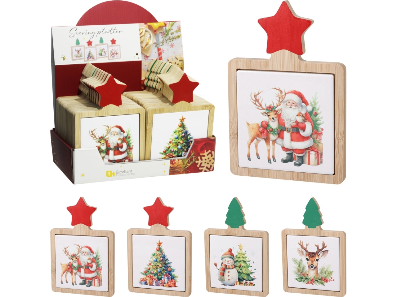 Sottobicchieri natalizi, 2 fantasie assortite