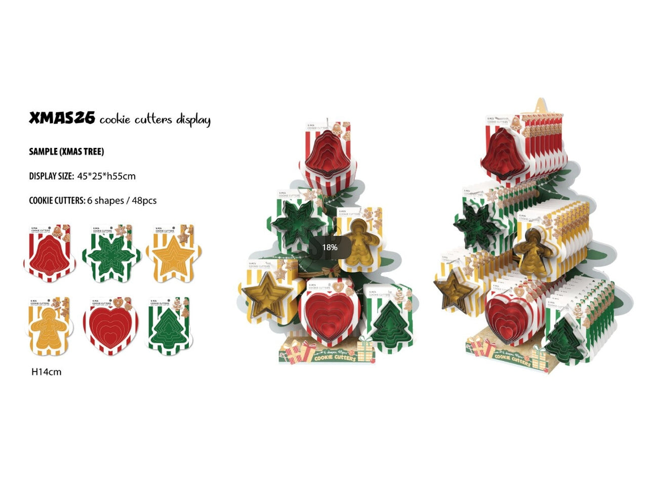 Stampo natalizio per biscotti 5pz, 6 modelli assortiti