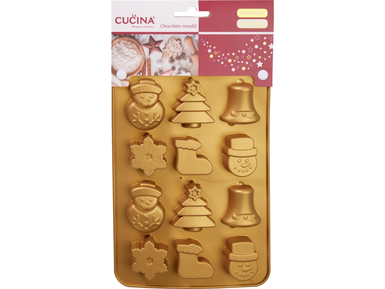 Stampo natalizio in silicone per 12 cioccolatini