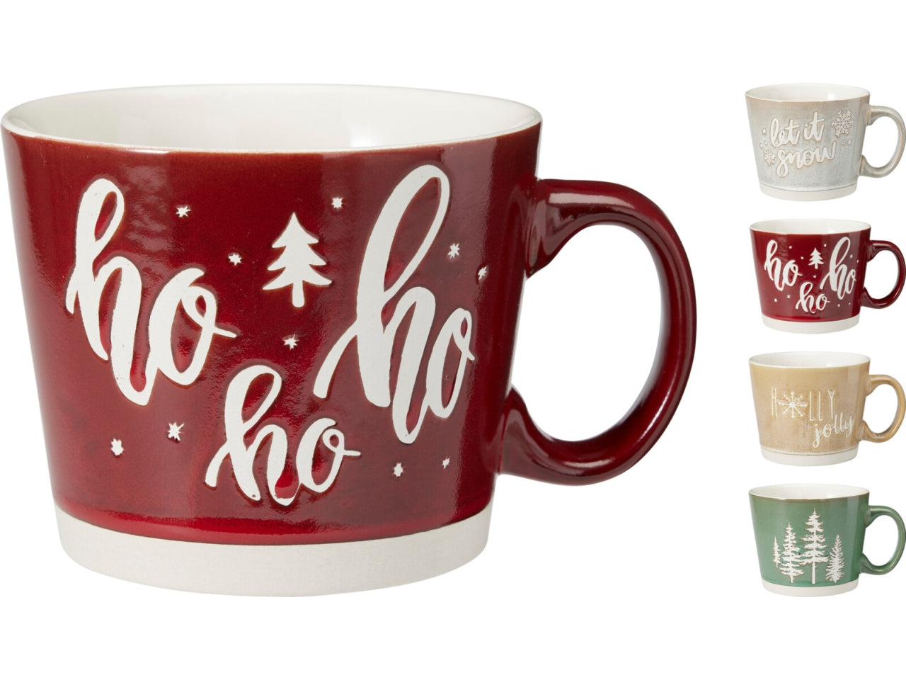 Tazza natalizia in ceramica 550ml, 4 colori assortiti
