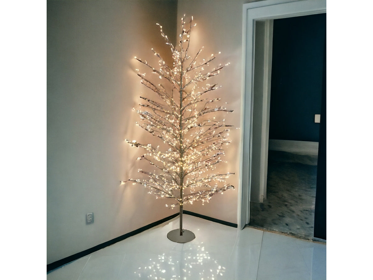 Albero ramo tiglio marrone h200cm con 1120 microled bianco caldo, gioco di luce flashled diamond, rami modellabili, IP44 interno/esterno