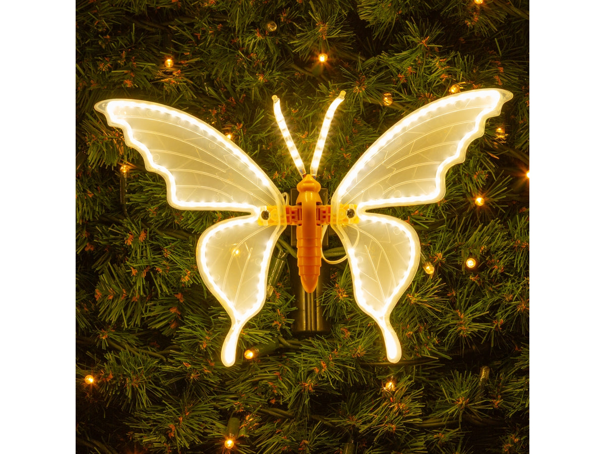 Farfalla luminosa 32cm con 156 led bianco caldo luce fissa per uso interno/esterno