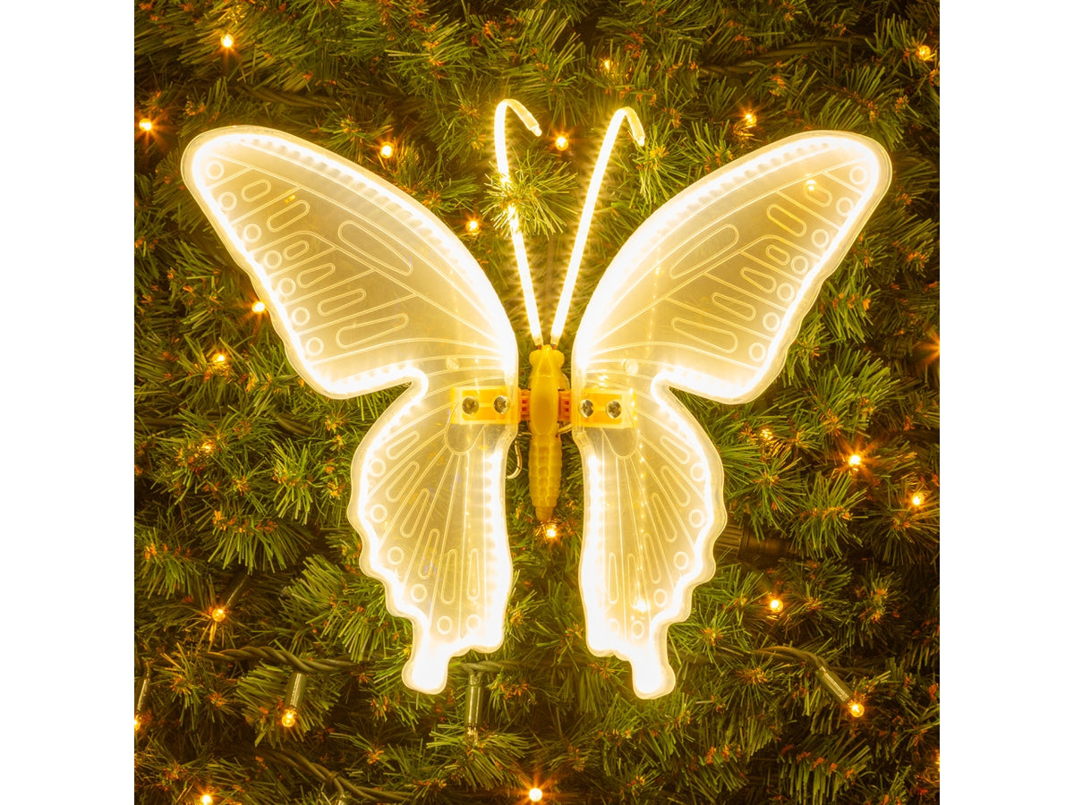 Farfalla luminosa 40cm con 244 led bianco caldo luce fissa per uso interno/esterno