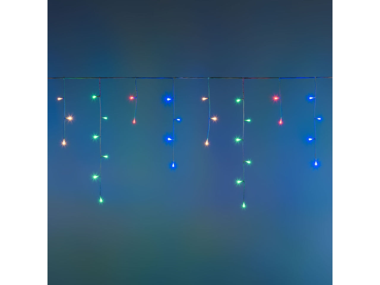 Tenda luci Ice light 768xh60cm con 180 led multicolor e giochi di luce, cavo bianco per uso interno/esterno