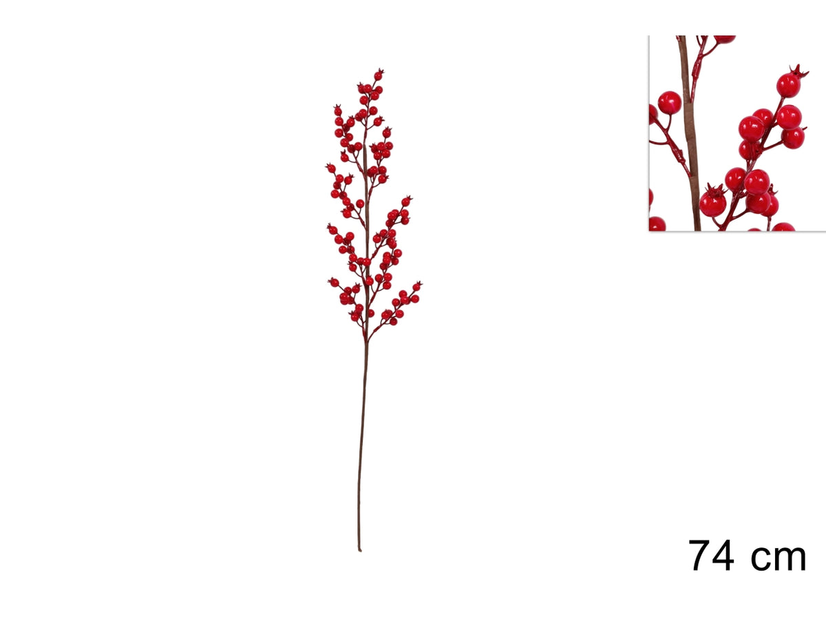 Ramo 74 cm con bacche di melograno rosso