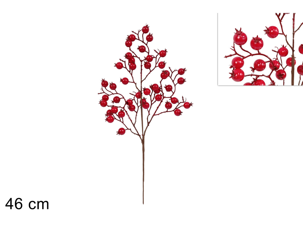 Ramo 46 cm con bacche di melograno rosso