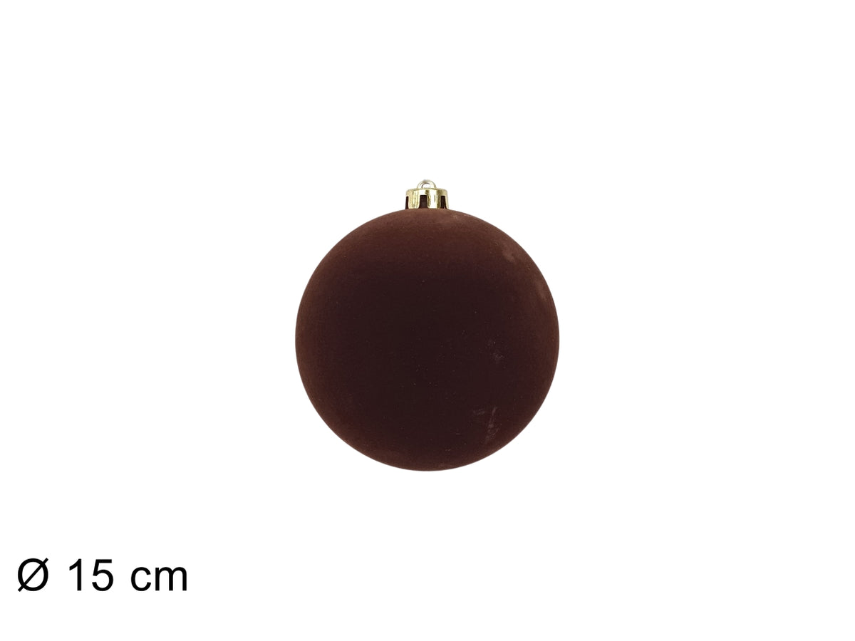 Palla 15cm floccata marrone