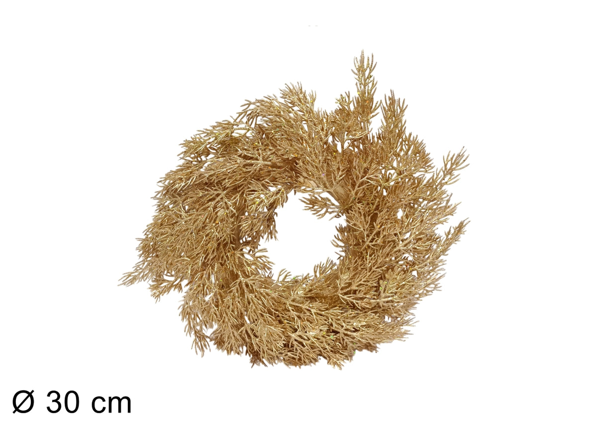 Dietroporta 30cm con rami glitterati oro