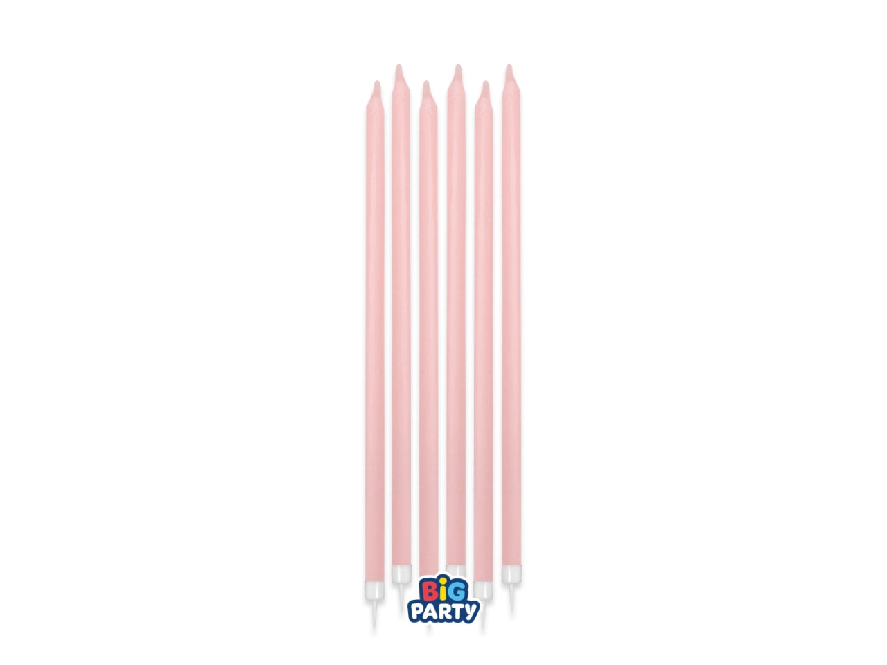Candeline matite rosa baby 15cm + supporto set da 12 candeline
