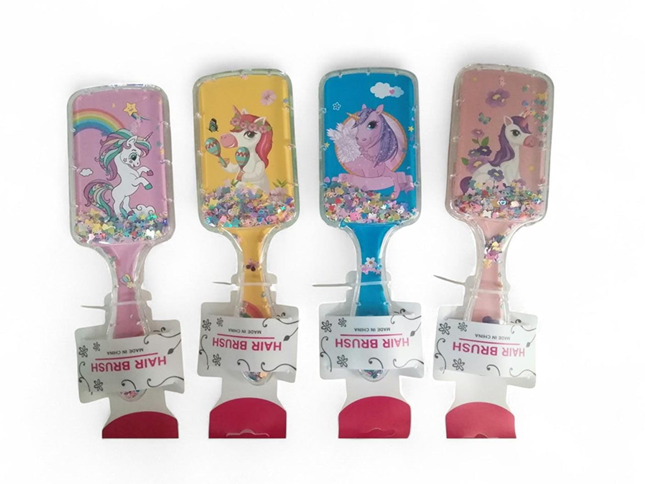 Spazzola per bimba quadrata disegni assortiti