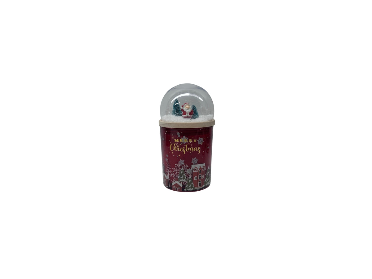 Candela paesaggio con babbo natale berries & sugar 270gr 7,1x7,1xh.34,5cm
