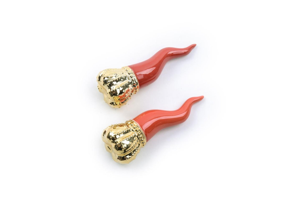 Cornetto regale rosso in porcellana d.5xh.13,5cm colori assortiti