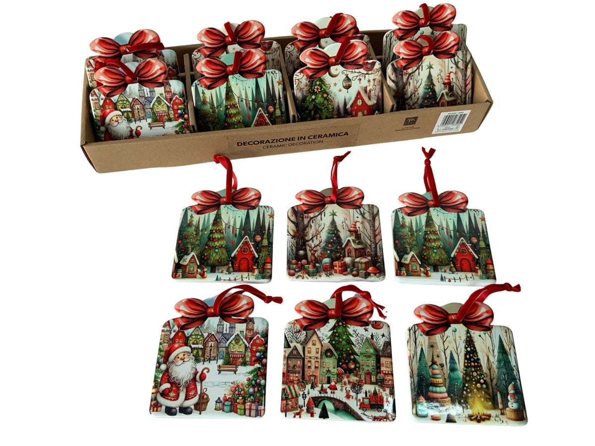 Appendino regalo in ceramica 10x11xh.0,8cm design assortiti