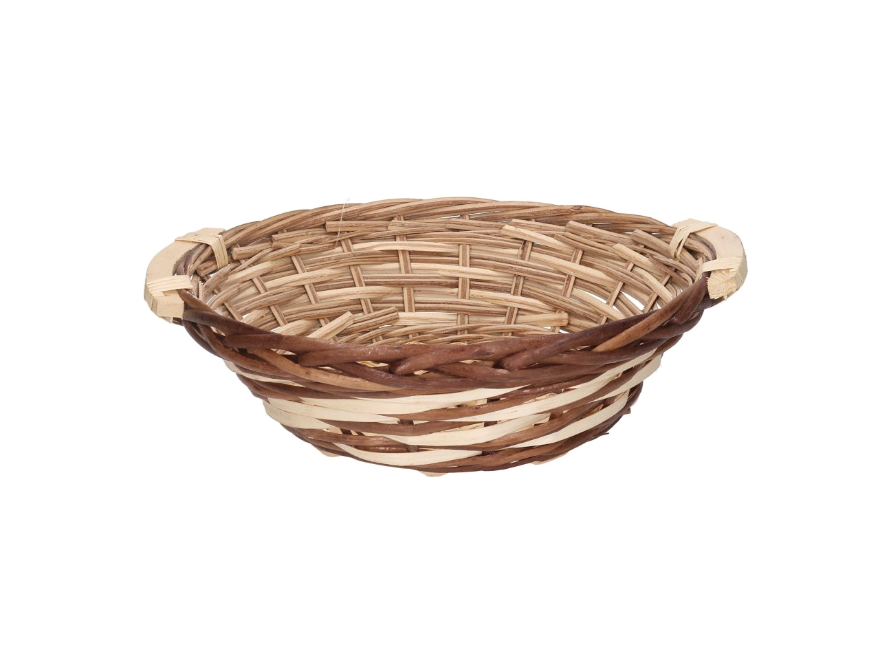 Cesta in vimini Mizma, intreccio noce naturale, tonda 40xh.13 cm