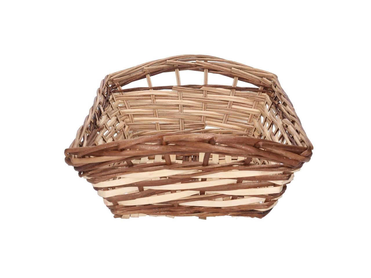 Cesta in vimini Mizma, intreccio noce naturale, rettangolare 50x35xh.12/17 cm
