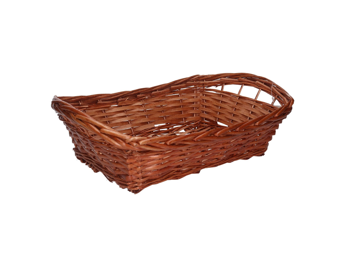 Cesta in vimini Nazo, colore miele, rettangolare 50x35xh.12/17 cm