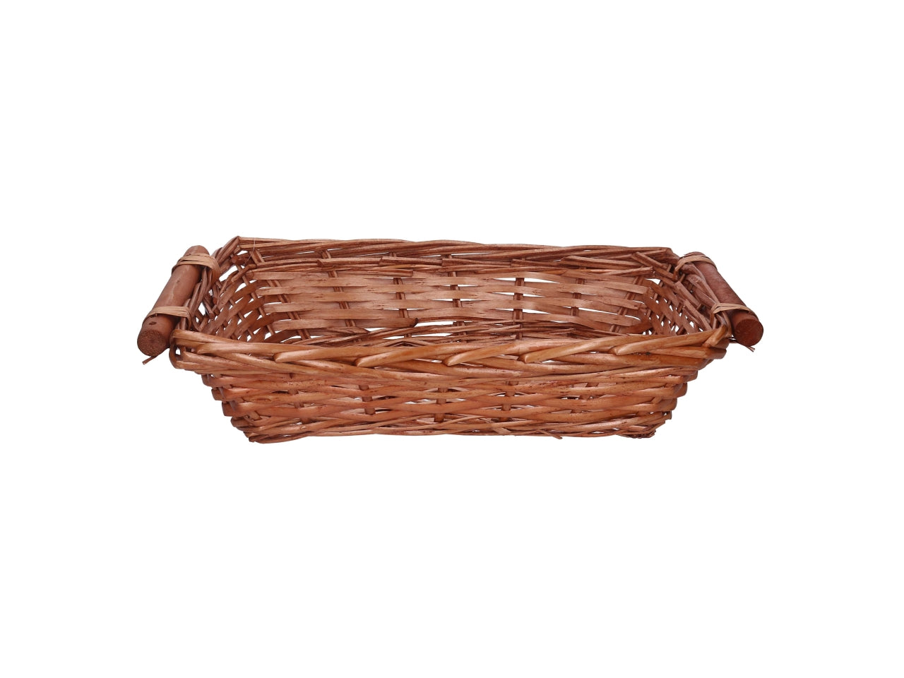 Cesta in vimini Nazo, colore miele, rettangolare 50x40xh.13 cm