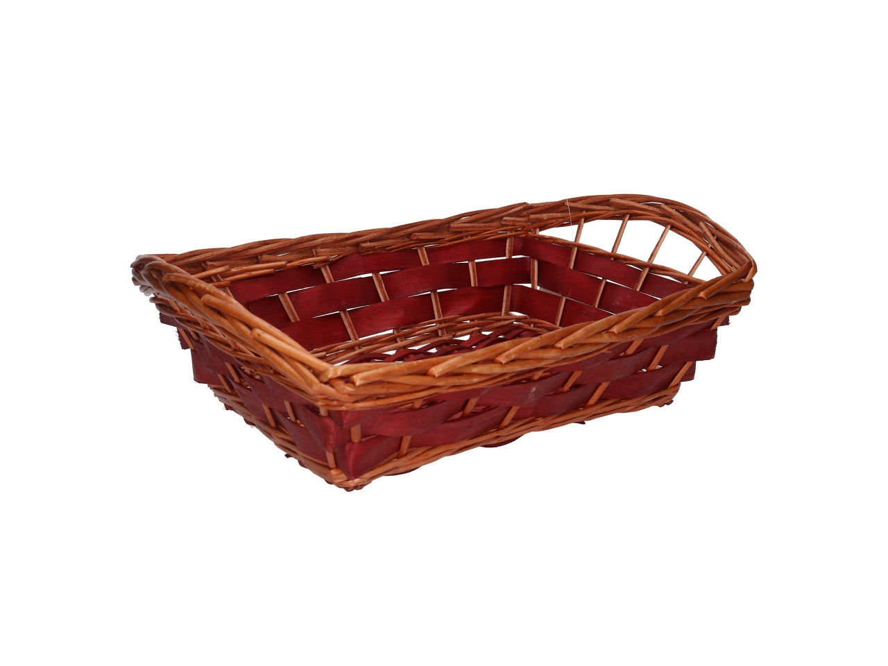 Cesta in vimini Koda, intreccio noce naturale, rettangolare 55x40xh.12/17 cm