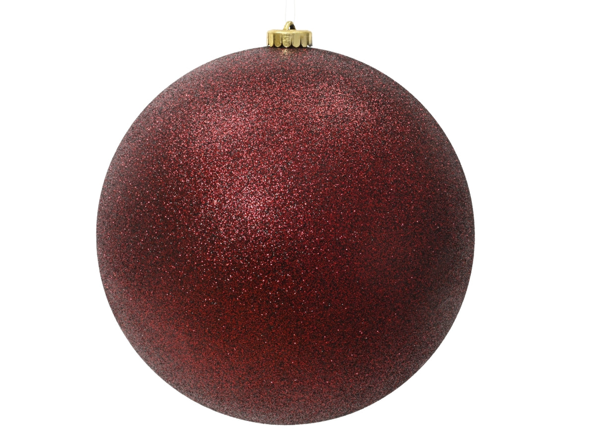 Palla di Natale 14cm bordeaux glitterata