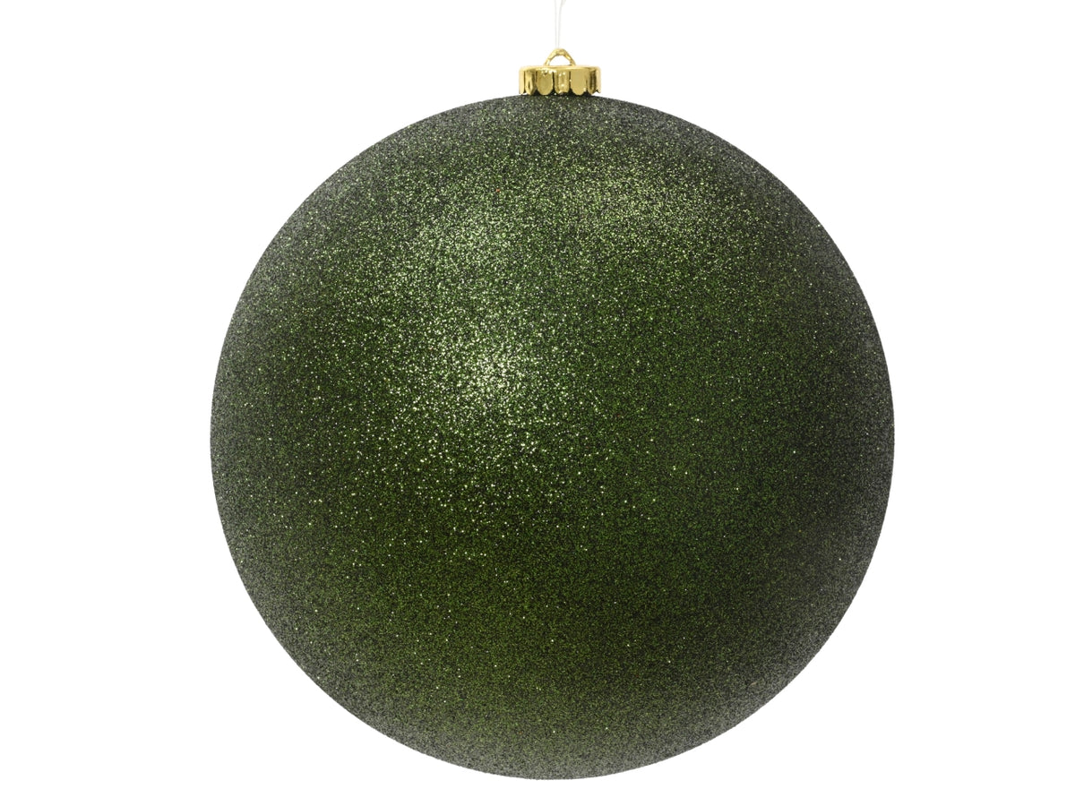 Palla di Natale 14cm verde glitterata