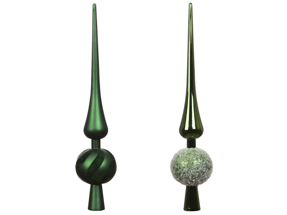 Puntale per albero di natale 30,5cm verde lucido, opaco in 2 assortimenti