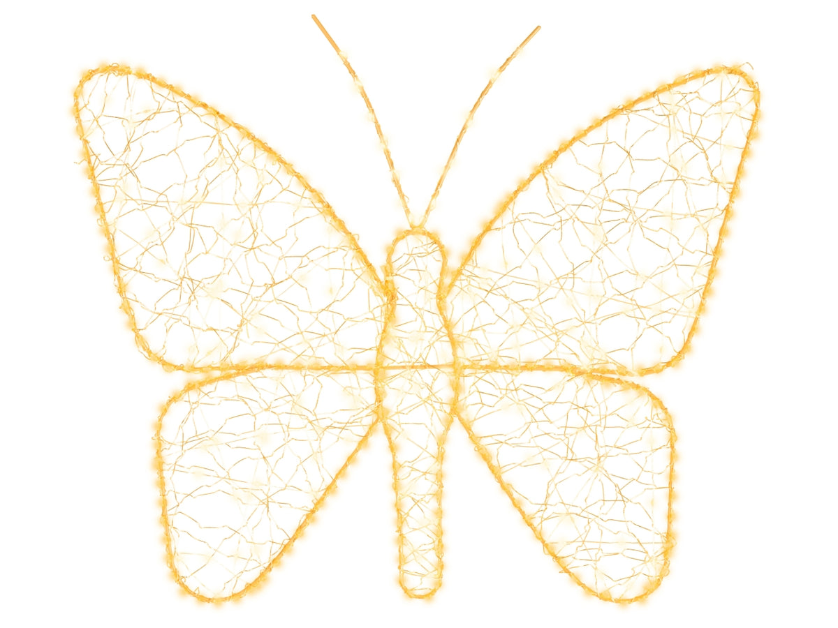 Farfalla luminosa 58x43cm con 436 led bianco caldo e flash per uso esterno