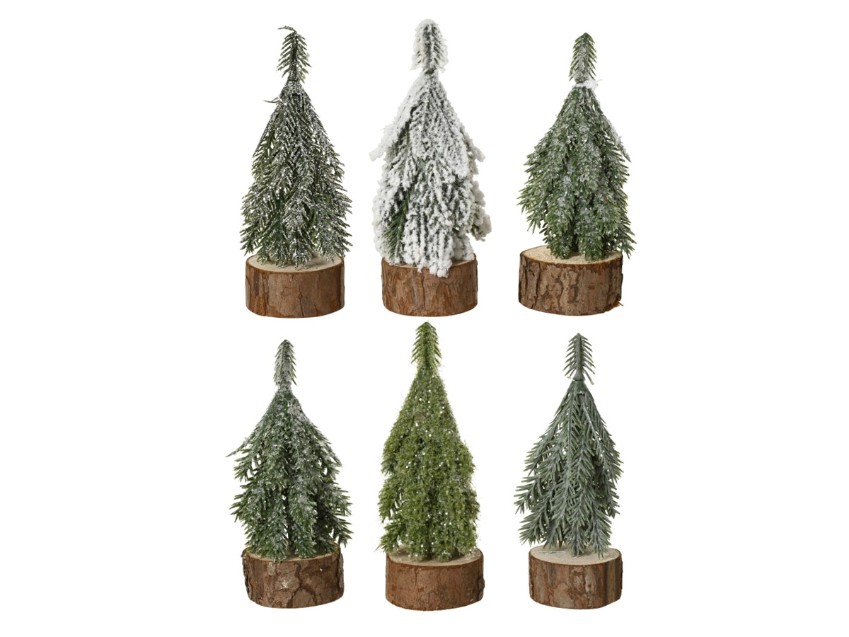 Alberello 11cm con base a tronco in 6 assortimenti