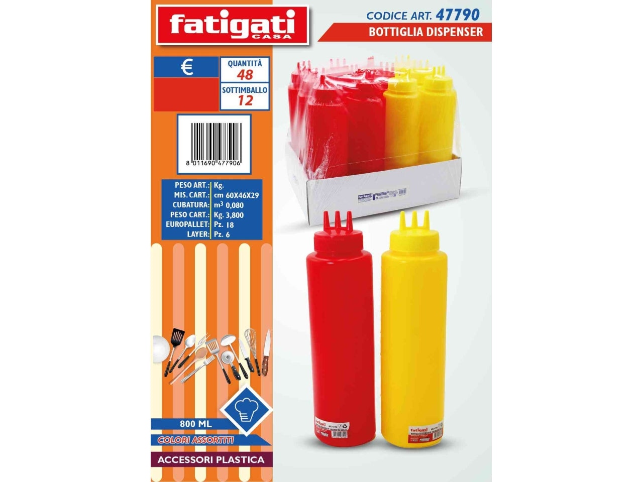 Bottiglia dispenser in plastica 800ml decorazioni assortite