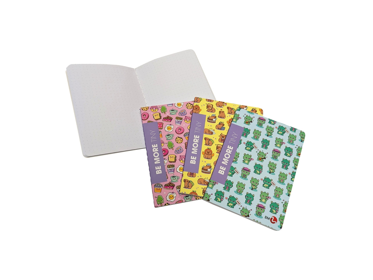 Mini quaderno TINY 80 pagine rigatura punti set da 3 mini quaderni