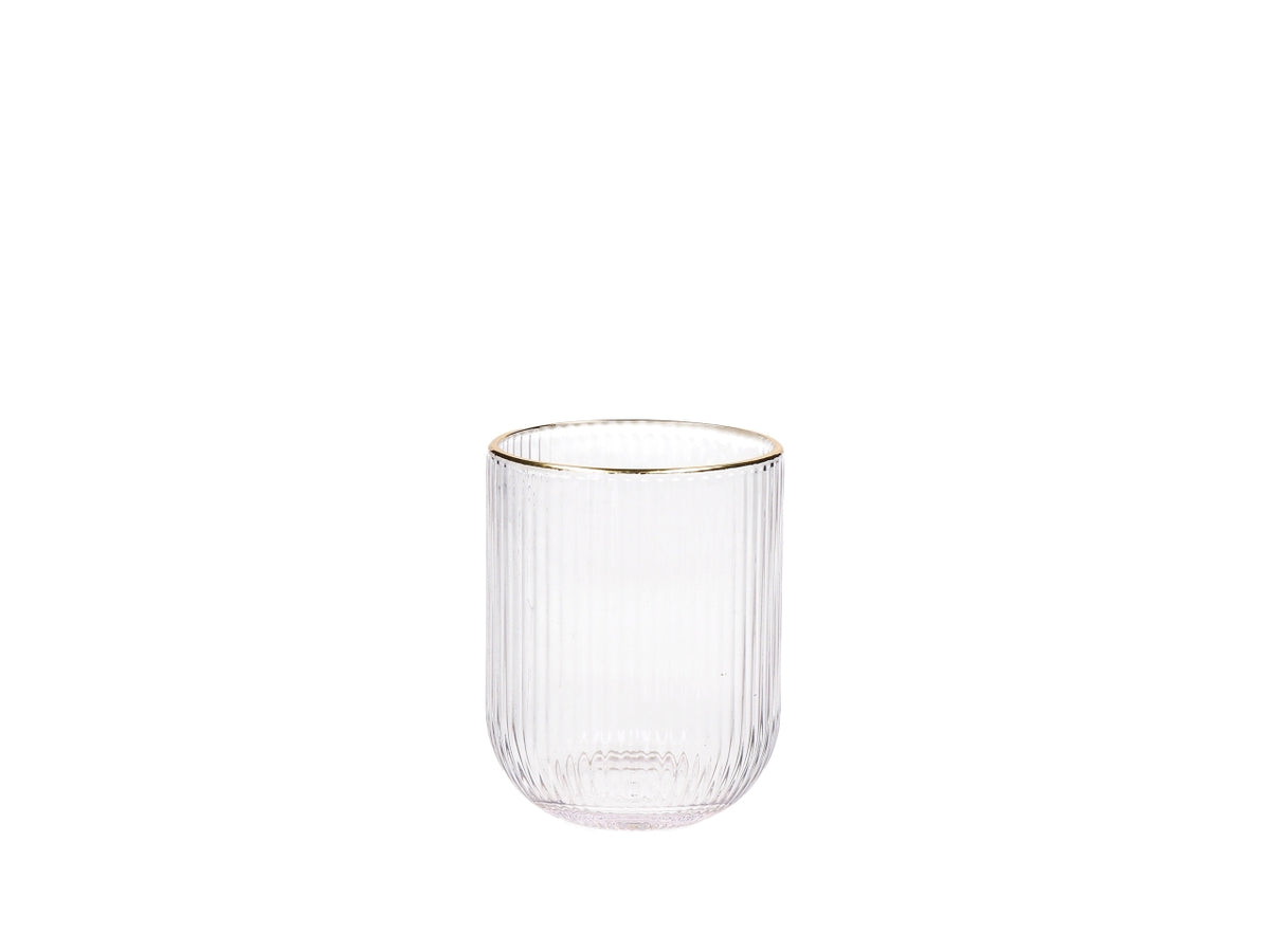 Set 6 bicchieri Eloma 26cl in vetro trasparente con bordo oro